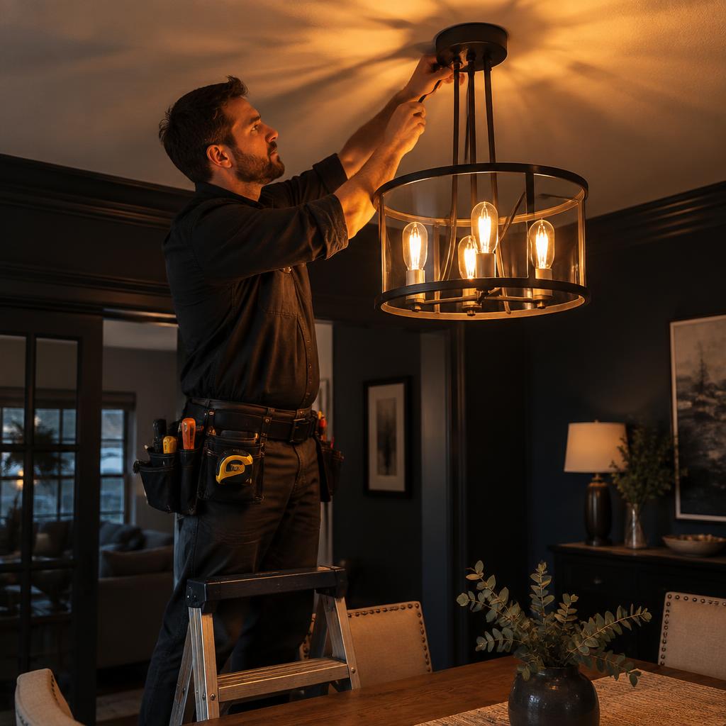 Newly installed light fixture